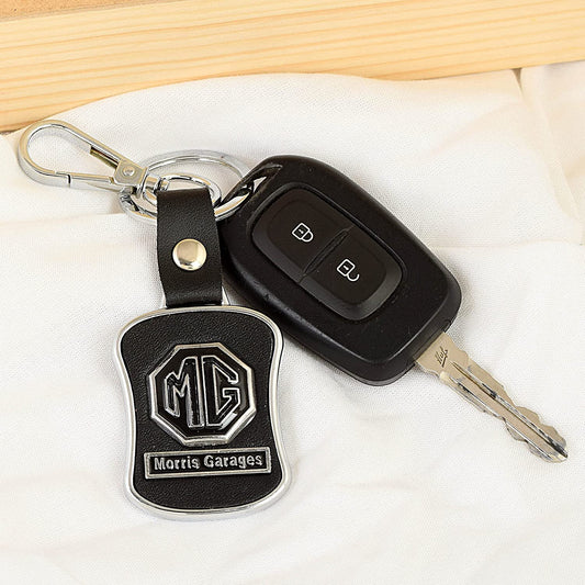 Steel Black Base MG-SUV Hector logo stylish car keyring