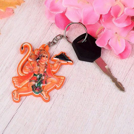 PVC Bajrang Bali Hanuman Spiritual Keychain Hindu God keyring