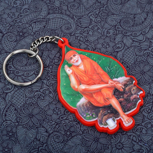 PVC Multicolor Shirdi Sai Baba Keychain keyring