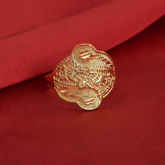 Gold plated Handmade carving Finger ring Women