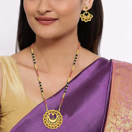 Gold plated Copper, Mangalsutra cum necklace Set Women