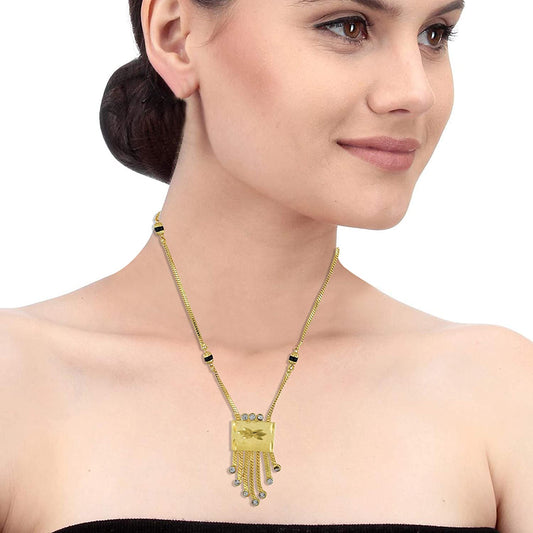 Gold plated Brass,Simple light weight tassled necklace Women