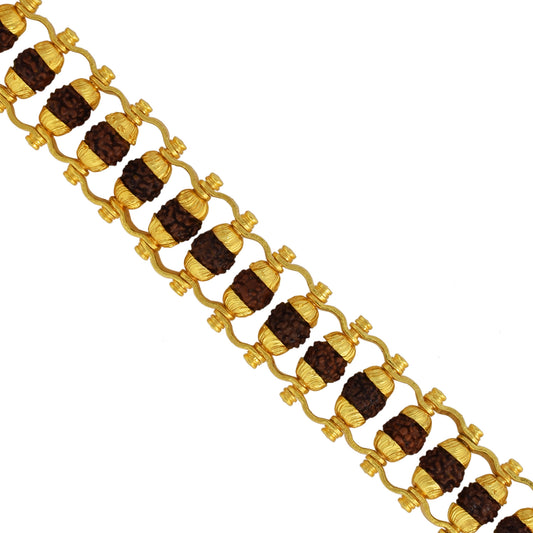 Brass Gold plated Original Natural Rudraksh Bracelet (BLNI8012)