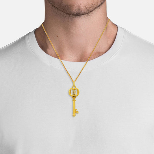 Goldplated CZ Key Pendant