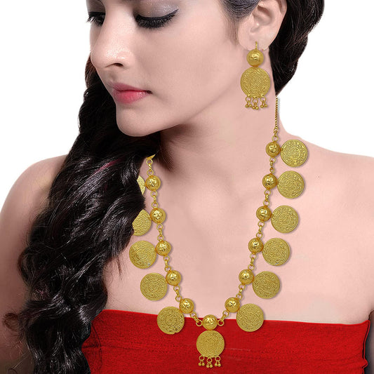 Brass Goldplated Persian jewellery Necklace with matching earring