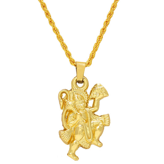 Gold plated Bajrang bali Hanuman chain pendant necklace