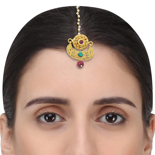 Gold Plated Single Strand Bindi borla Traditional Mangtika