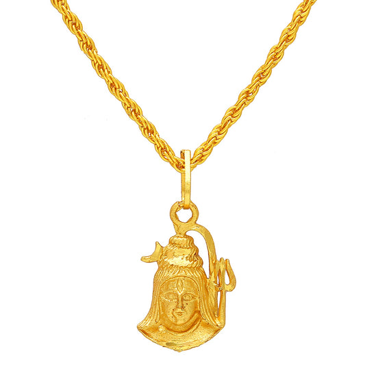 Gold plated Shiva Mahadev Bholenath chain pendant