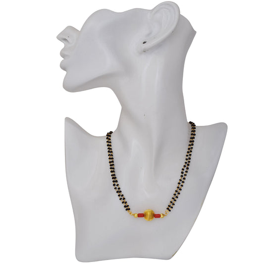 Gold Plated Brass, Ball Bead Design, Fashion Mangalsutra Women