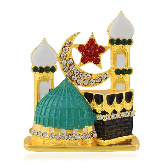 Goldplated Brass Meenakari Mecca Madina Kaba Muslim Homedecor islamic Showpiece (STKL7803)