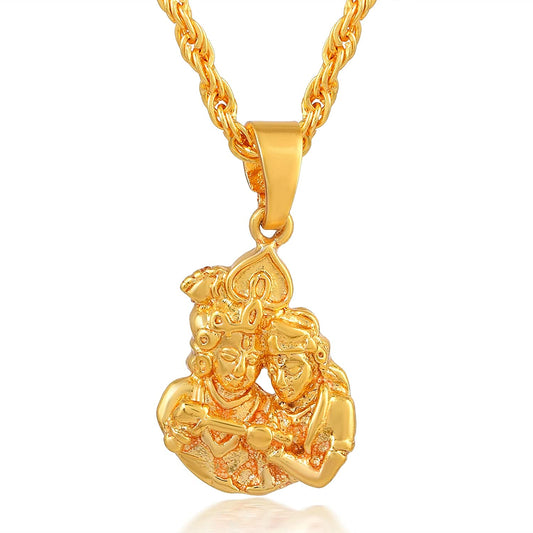 Goldplated Brass Radha Krishna Pendant