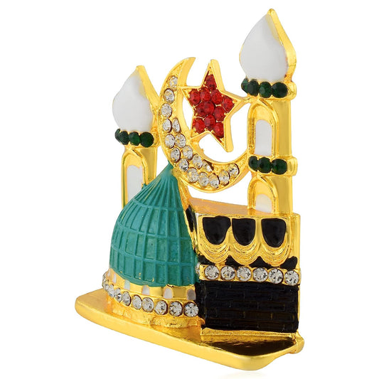 Goldplated Brass Meenakari Mecca Madina Kaba Muslim Homedecor islamic Showpiece (STKL7803)