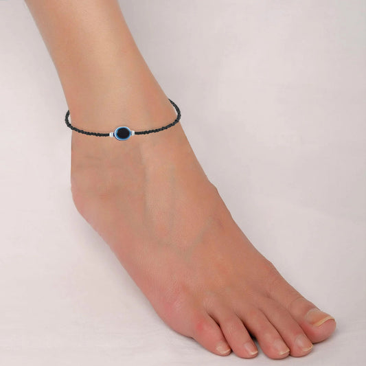 Single leg Adjustable Evil Eye Fashion Anklet for Women (AKRM6139)