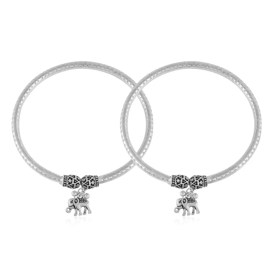 Brass Silverplated Foot Kada Anklet Kada for Women