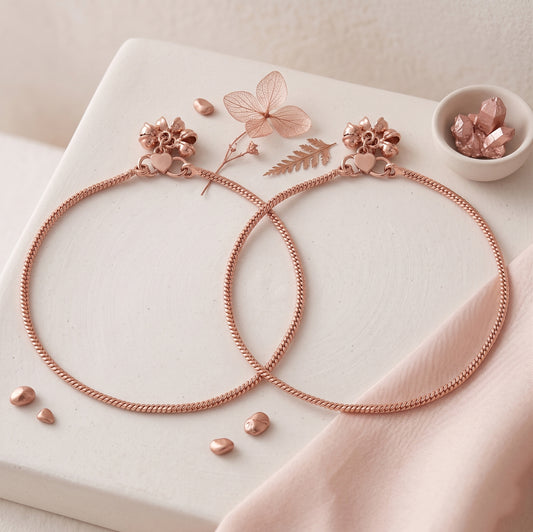 Pure Copper Thin Anklet for women payal pajeb (AKSV1441)