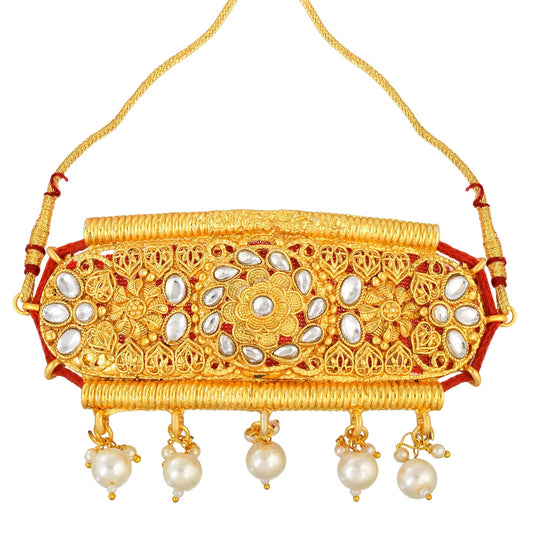 Brass Goldplated Fabrrix Base Traditional Bajubandh Armlet