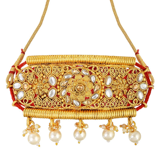 Brass Handmade Kundan Armlet Traditional Bajubandh