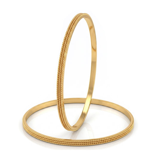 Premium Brass Handmade Micron Gold Plated Rawa Work Bangle set for Women (BGSV1355)