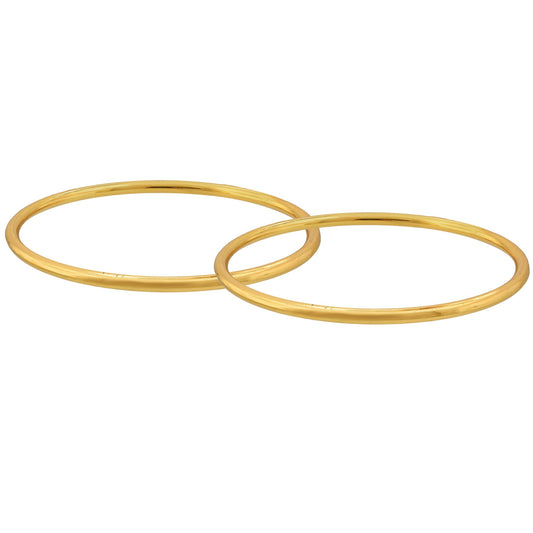 Gold Plated Brass Plain Simple Bangle Set Women