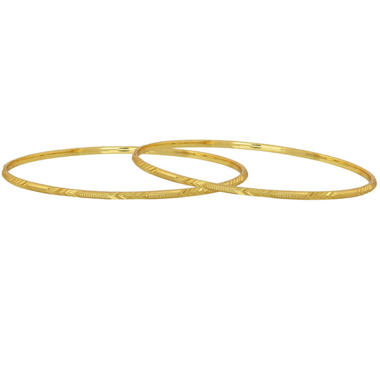 Gold plated Cutting design Fashion Bangles Women