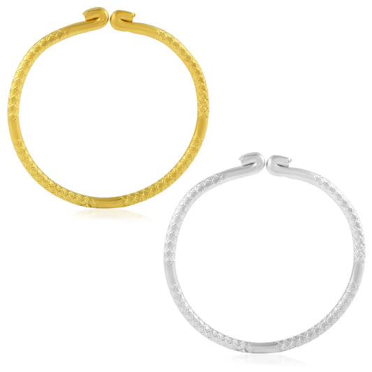 Brass Alloy Gold and Silverplated combo Bangle set Kada