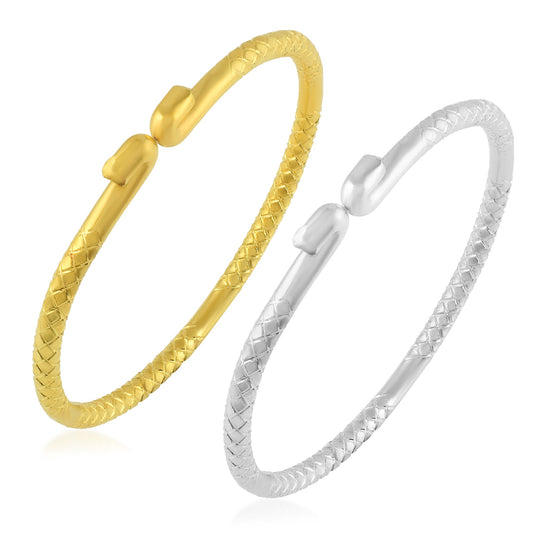 Brass Alloy Gold and Silverplated combo Bangle set Kada