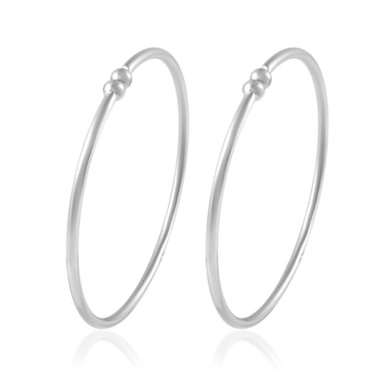 Brass Alloy Silverplated Free size Bangle Set Kada