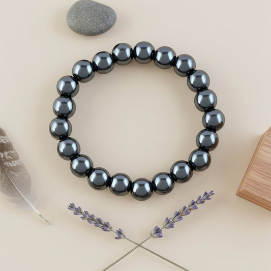 Natural Gun-metal Hematite Bracelet (BLAJ3217)