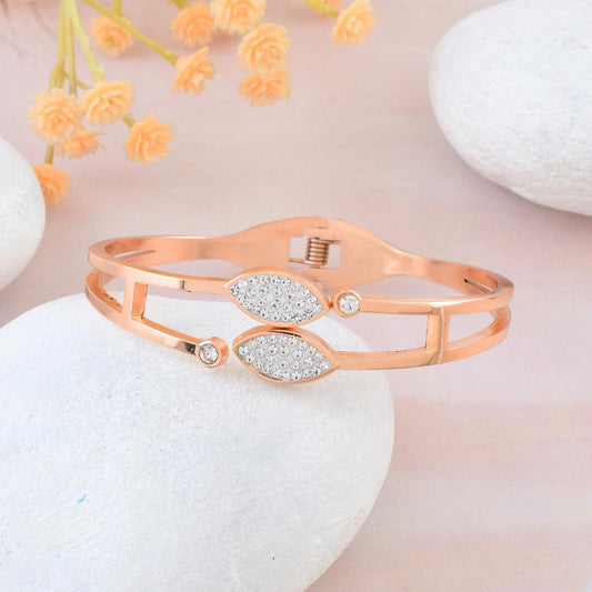 Rose Gold Imitation Diamond Kada Bracelet women (BLDM3804)