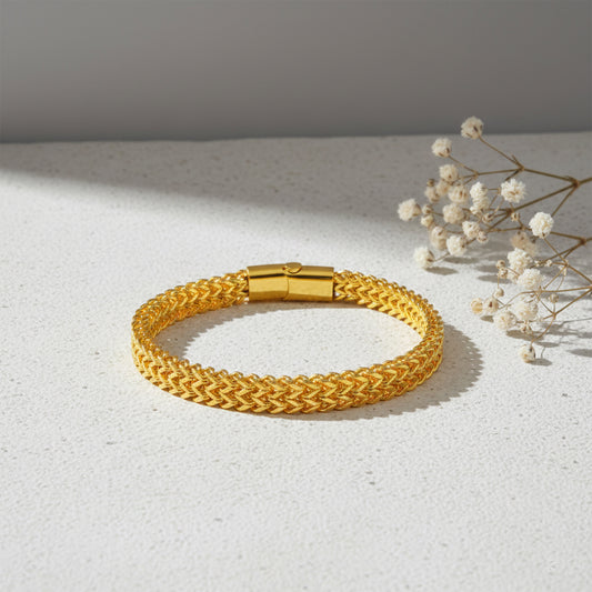 Brass Micron Gold thick heavy Bracelet for Men (BLDM3873)