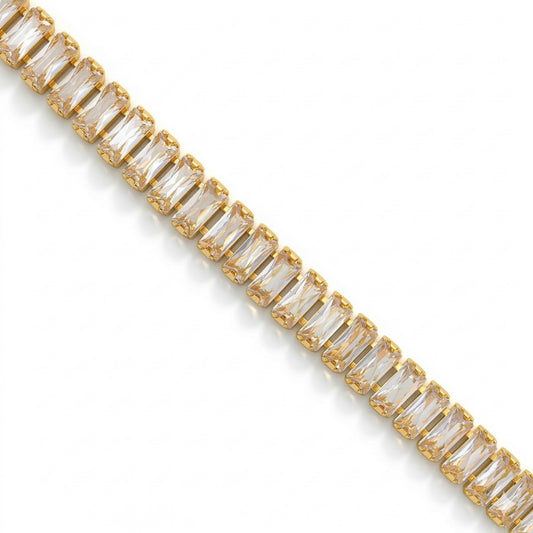 Brass Gold Moissanite Diamond Unisex Bracelet (BLDM3893)