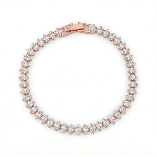 Brass Rose Gold plated Moissanite Diamond Unisex Bracelet (BLDM3894)