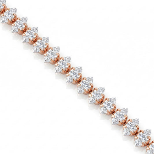 Brass Rose Gold plated Moissanite Diamond Unisex Bracelet (BLDM3894)