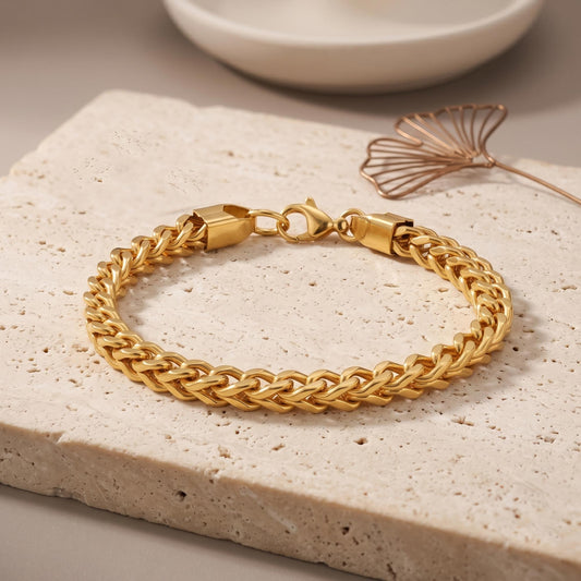 Premium Brass 1 Micron Gold Plated thick heavy designer jewellery Bracelet for Men & Women