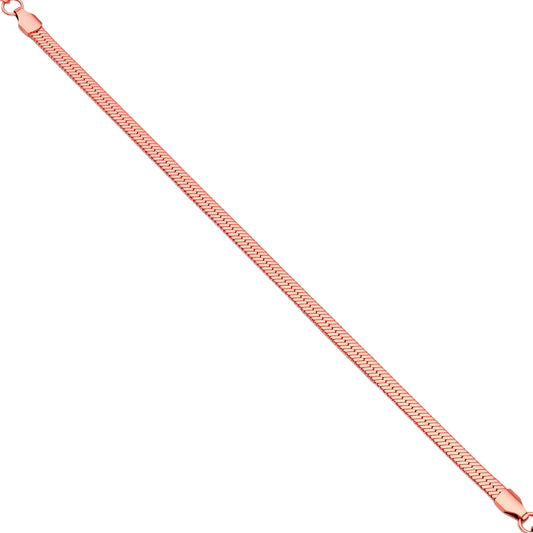 Pure Copper Rose Gold Plated Snake Chain Bracelet – Adjustable Extender, trendy Fashion designer Jewelry for Women