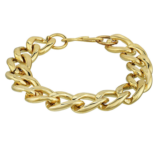 Brass Micron Goldplated Thick and Heavy Men Bracelet (BLKL1092)