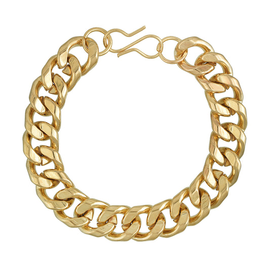 Micron Gold plated Brass Heavy and thick Men's Bracelet Fashion 64gms weight (BLKL1095)