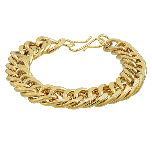 Premium Brass Micron Gold plated Thick Heavy Bracelet for men (55 Grams)  (BLKL1096)