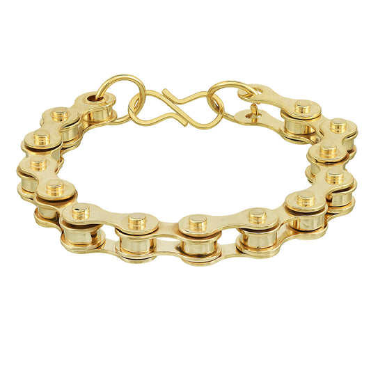 Goldplated Solid Heavy Bike Chain design Men Bracelet (BLKL1101)