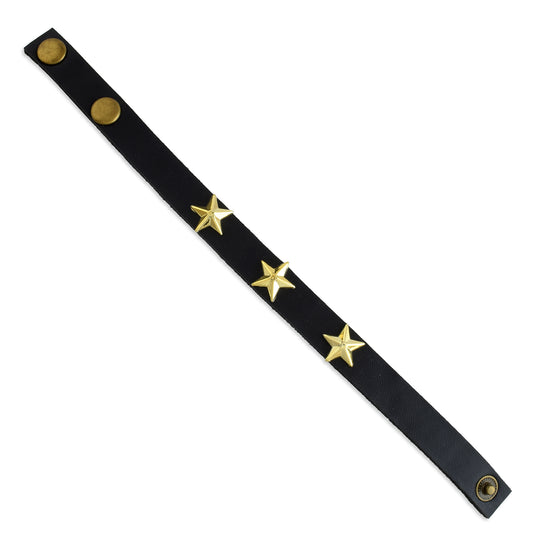 Pure Leather Star charms Unisex bracelet Men women bikers accessory (BLNI8221)