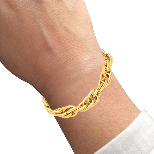 Pure Brass Gold plated 12mm thick 44 Grams heavy bracelet for Men (BLRX2806)