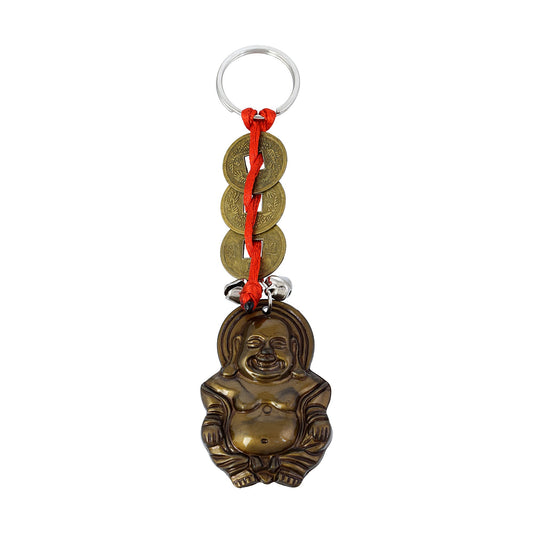 Laughing Buddha Chinese Coin Lucky Keychain (CLMC4947)