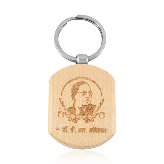 English Teak Wood bi-colour Baba Saheb Bhimrao Ambedkar Stylish Keyring