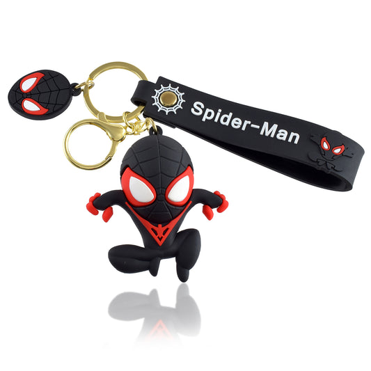 Spiderman Keychain | Keyring & Quirky Bag Charm | Hard Silicone, Unbreakable | Travel Essential | Kids Friendly | Comes With Strap & Bag Hook | Single Piece (CLMC8544)