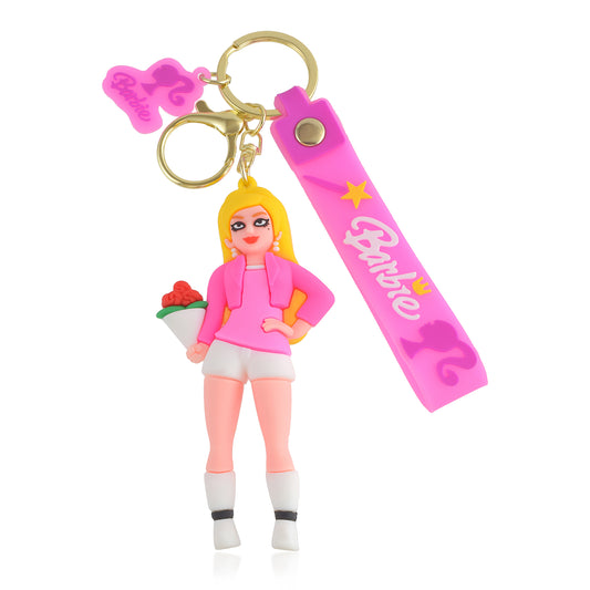 Barbie Doll 3D Keychain | Keyring & Quirky Bag Charm | Hard Silicone, Unbrekable | Travel Essential | Kids Friendly | Comes With Strap & Bag Hook | Single Piece (CLMC8545)