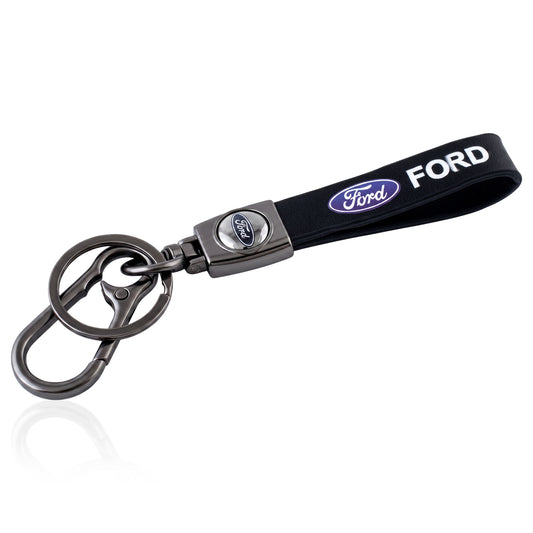 Pure Leather Keychain compatible with Ford Car SUV Keychain fashion accessory