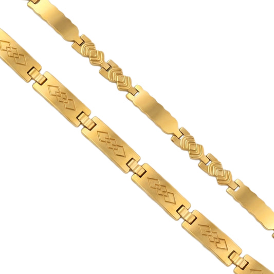 Brass Micron Gold plated hand crafted Set of 2 Bracelets for men women (CMDM3908)