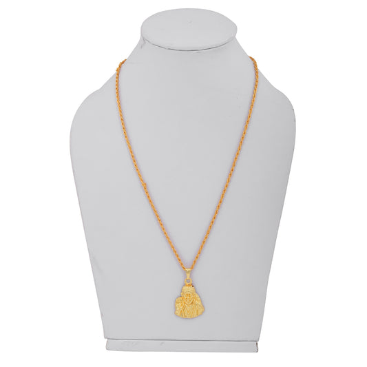 Brass Gold plated, Shirdi Sai Baba chain pendant & keyring Combo