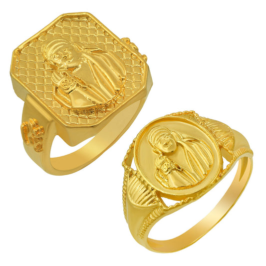 Goldplated Combo of Shirdi Sai Baba Finger ring for Men and Women (CMMI5671)