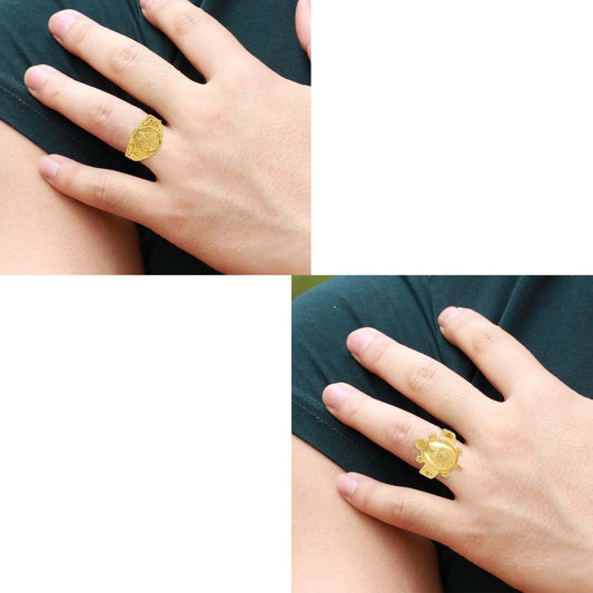 Brass Goldplated SaiBaba Combo fingerring